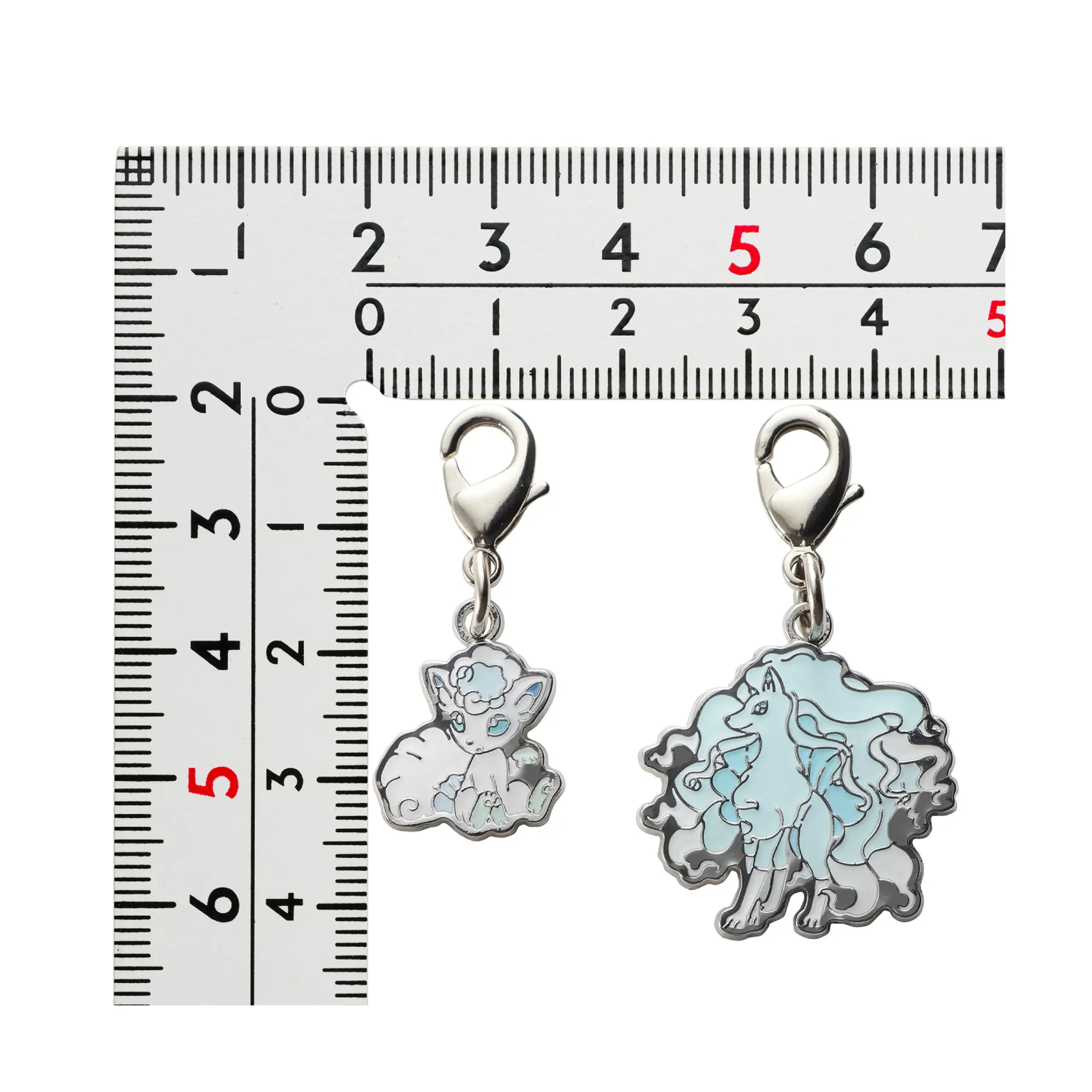 Alolan Vulpix and Alolan Ninetales Metal Charm - Image 2