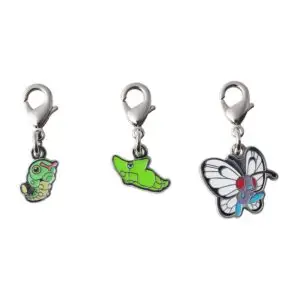 Caterpie, Metapod, and Butterfree Metal Charm