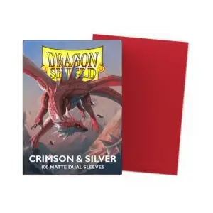 Dragon Shield Dual Matte Sleeves – (Crimson & Silver)