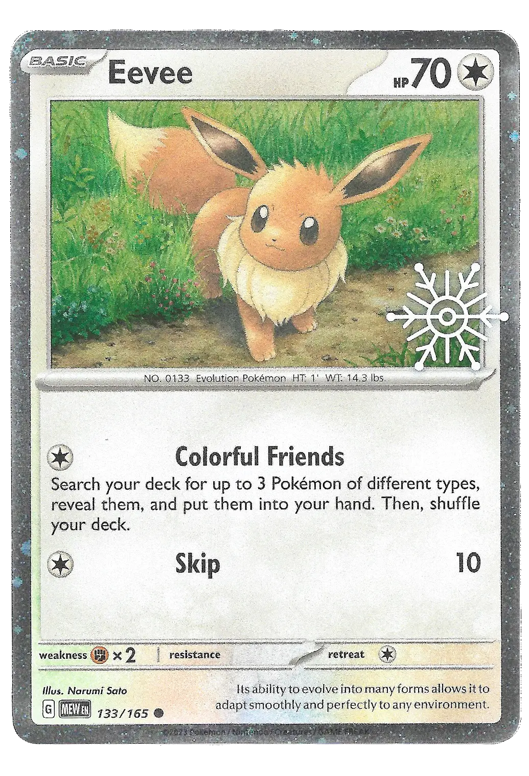 Eevee (MEW 133) Snowflake Stamped