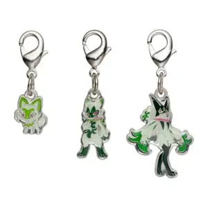 Sprigatito, Floragato, and Meowscarada Metal Charm