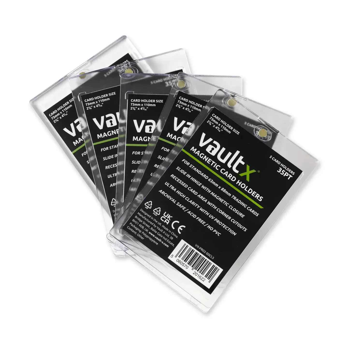Vault X – Magnetic Card Holders 35pt 5-pack