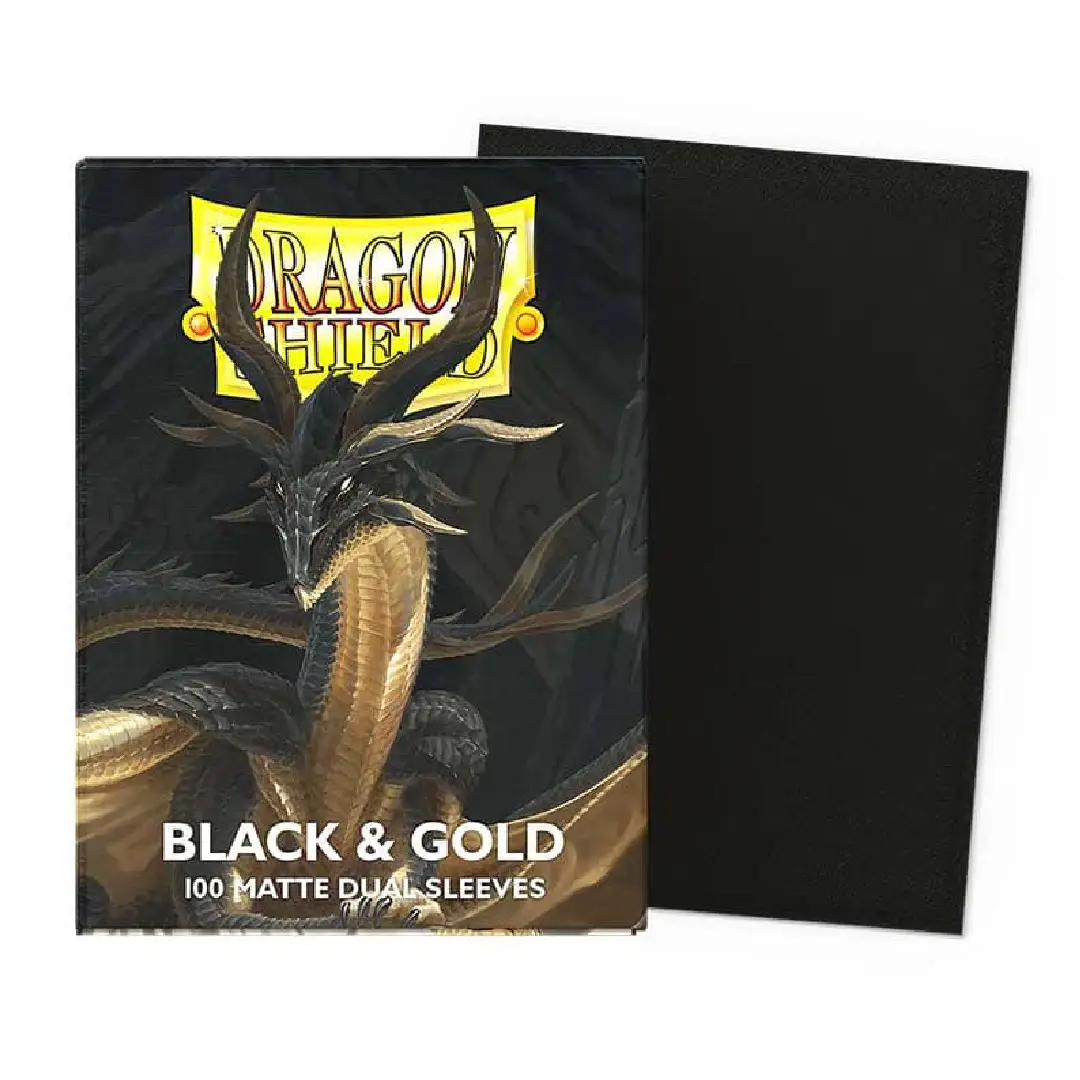 Dragon Shield Dual Matte Sleeves - (Black & Gold)